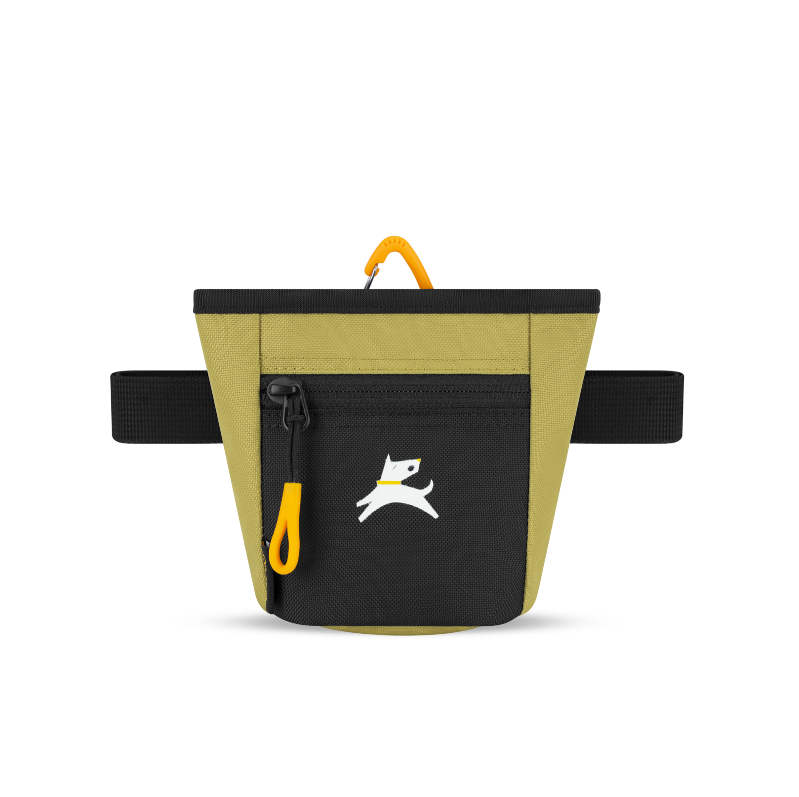 Front view of OllyDog Goodie Treat Bag in Alchemy color, featuring magnetic closure, zipper pocket, and hands-free belt strap #color_alchemy