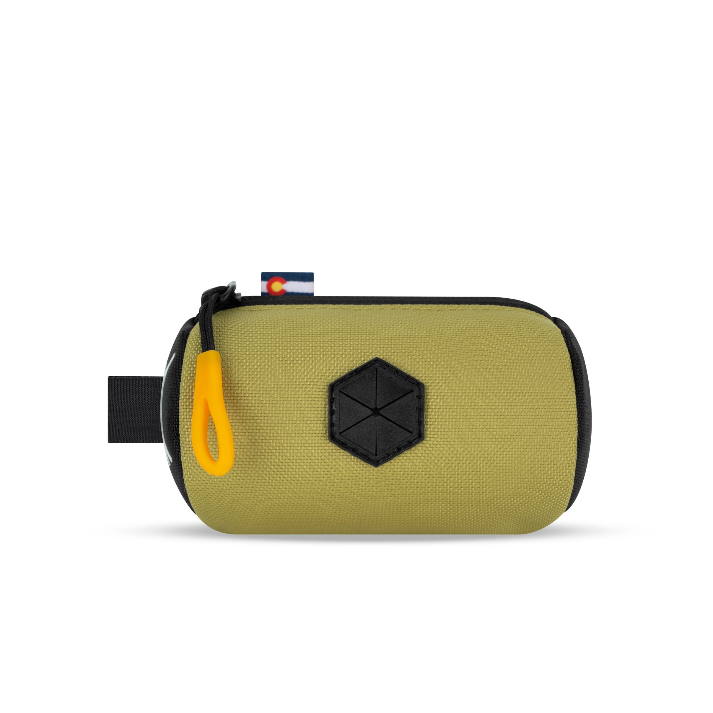 Front view of the OllyDog Scoop Pick Up Bag in Alchemy color featuring zipper closure and sustainable fabric design #color_alchemy