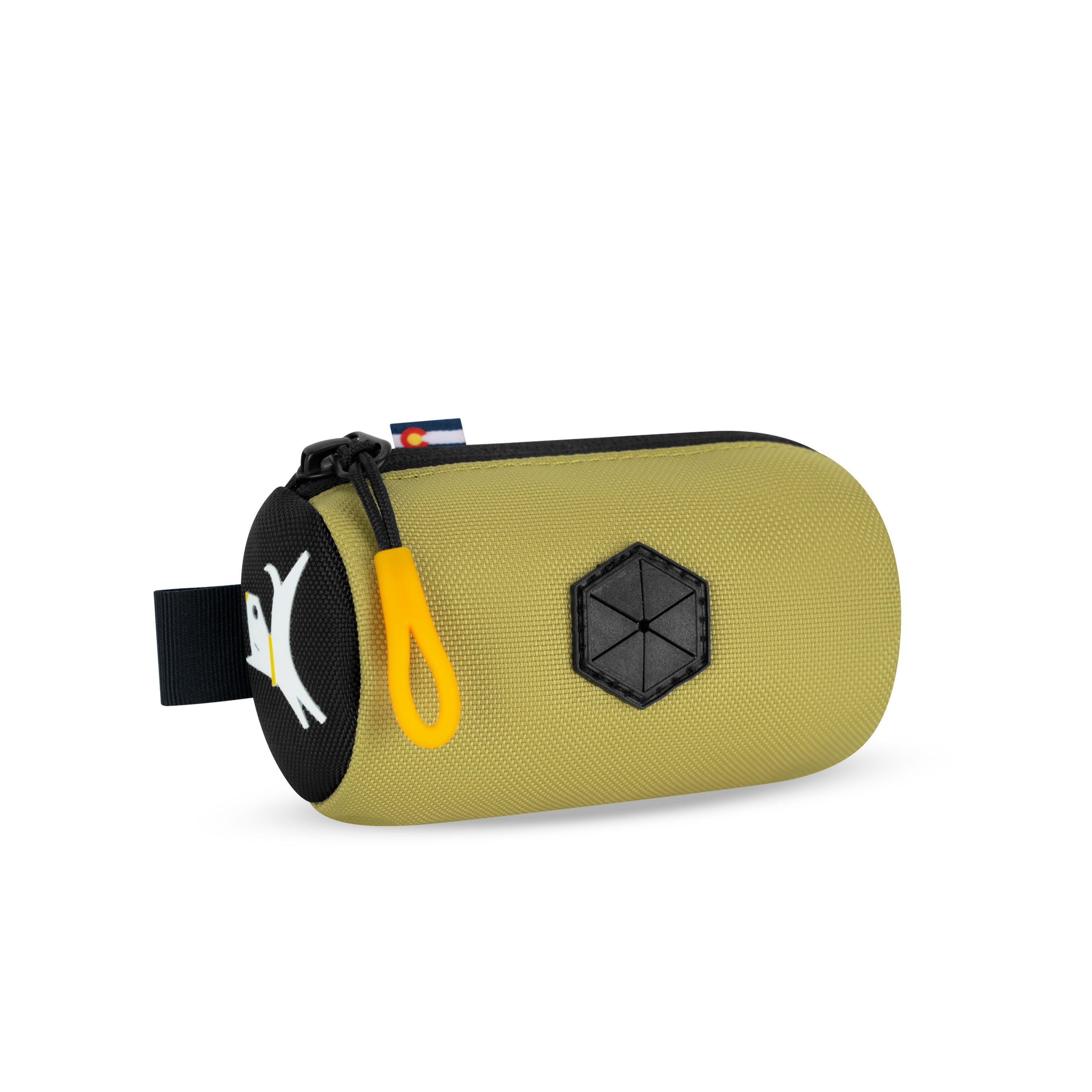 Side view of the OllyDog Scoop Pick Up Bag in Alchemy color with zipper closure and leash loop attachment #color_alchemy