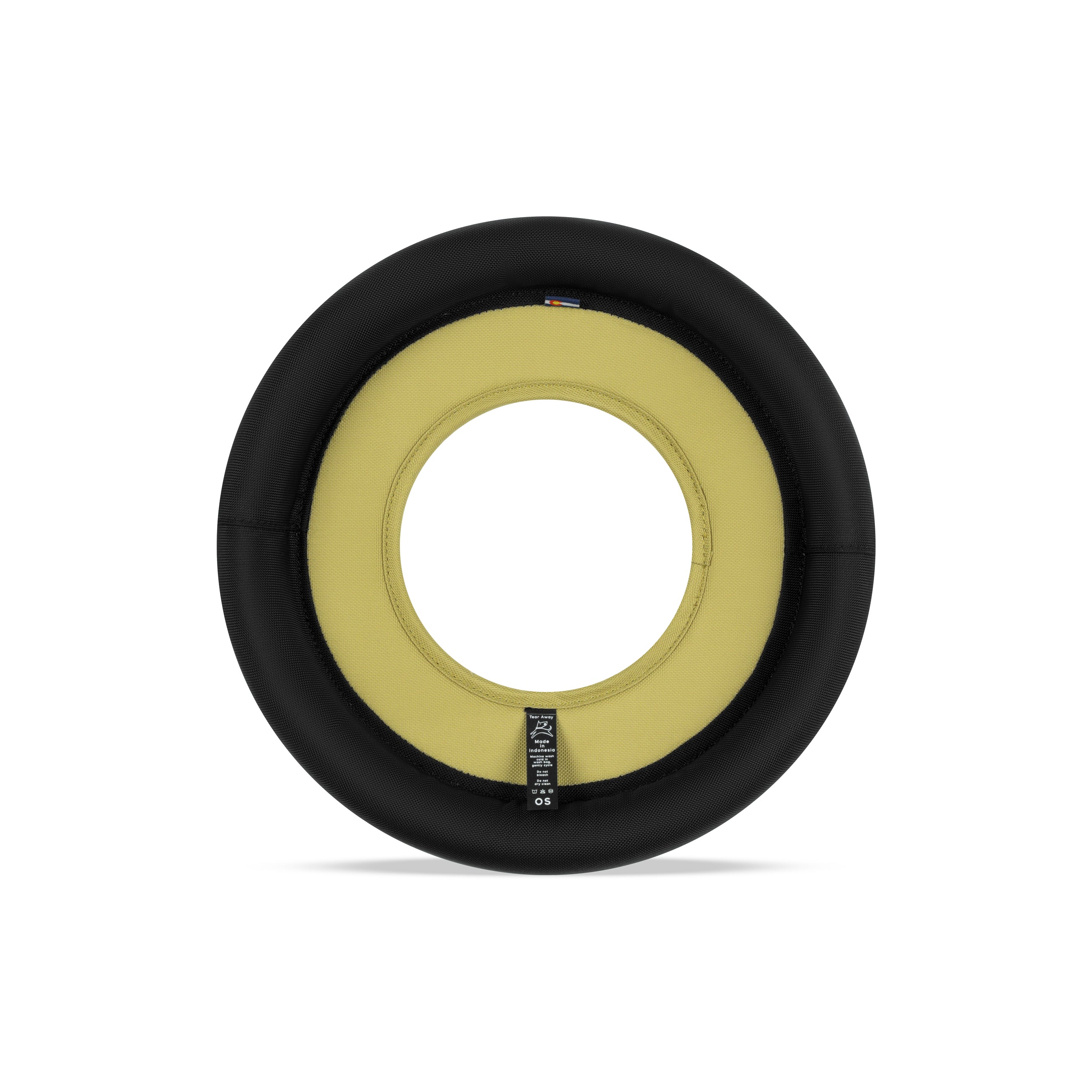 Back view of the OllyDog Super Flyer in Alchemy color featuring black padded edge and durable recycled polyester for floating fetch play #color_alchemy