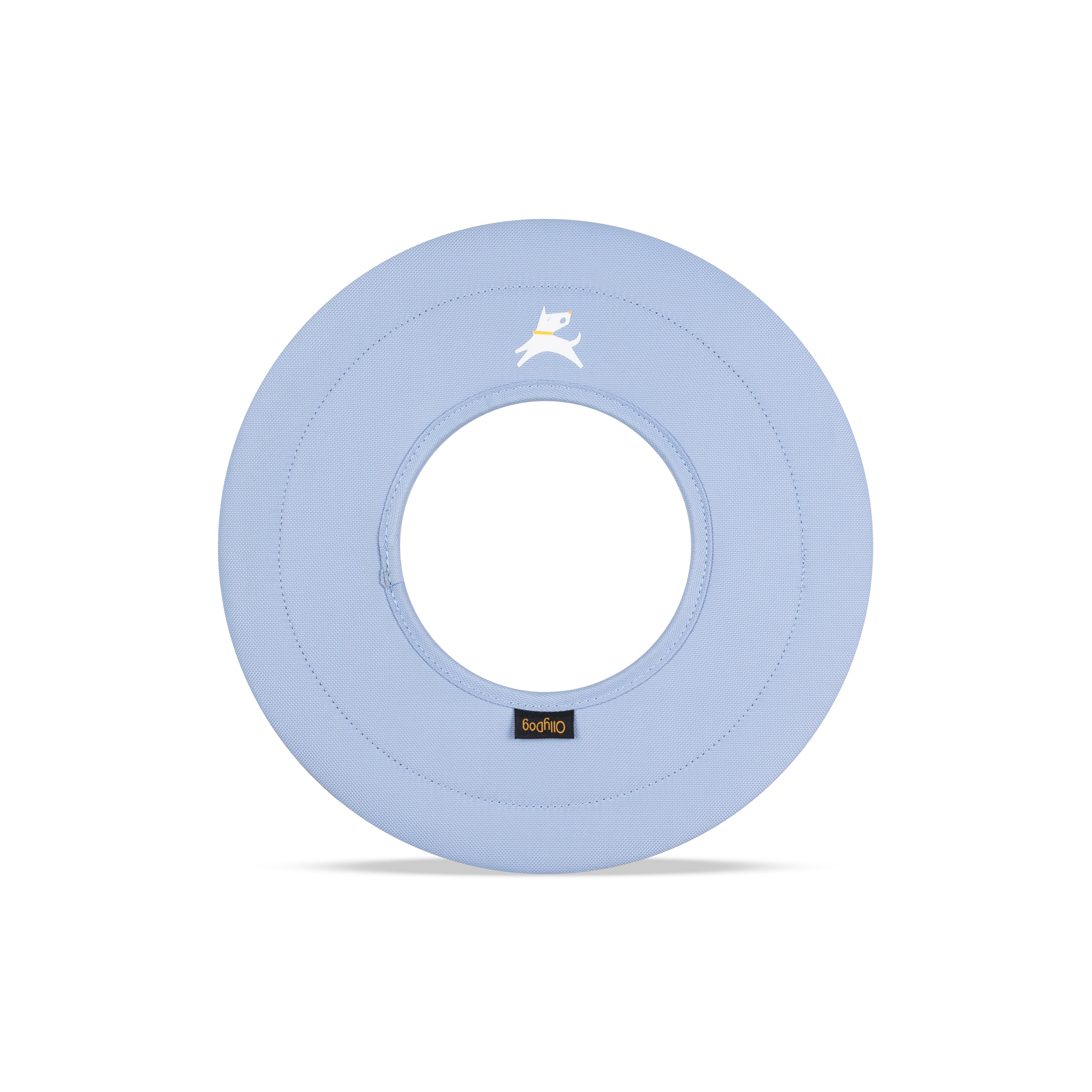 Front view of the OllyDog Super Flyer in Blue Heron color, a lightweight floating dog frisbee made from recycled plastic bottles #color_blue heron