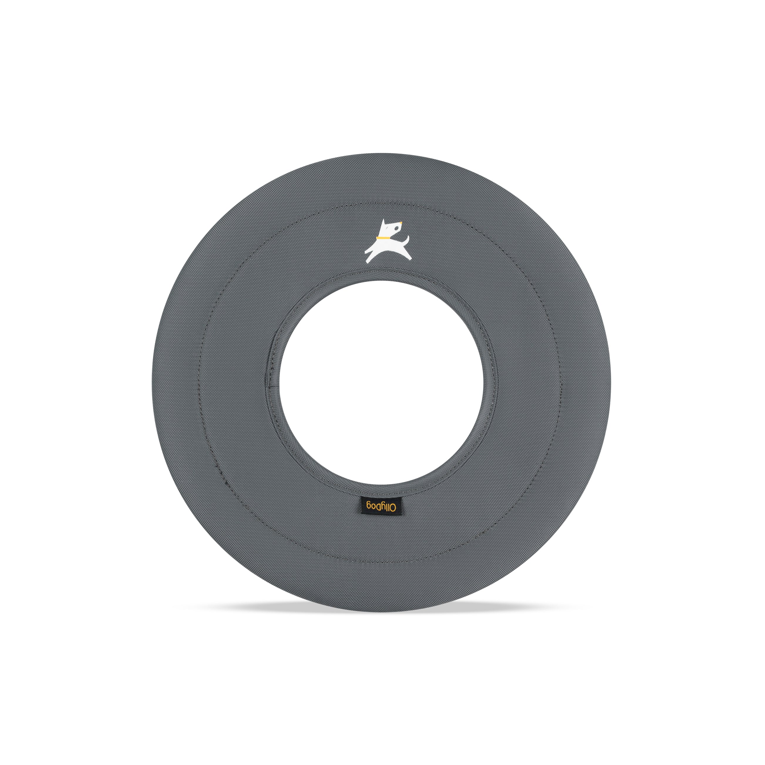 Front view of the OllyDog Super Flyer in Castle Rock color, a durable recycled dog frisbee designed to float on water #color_castle rock