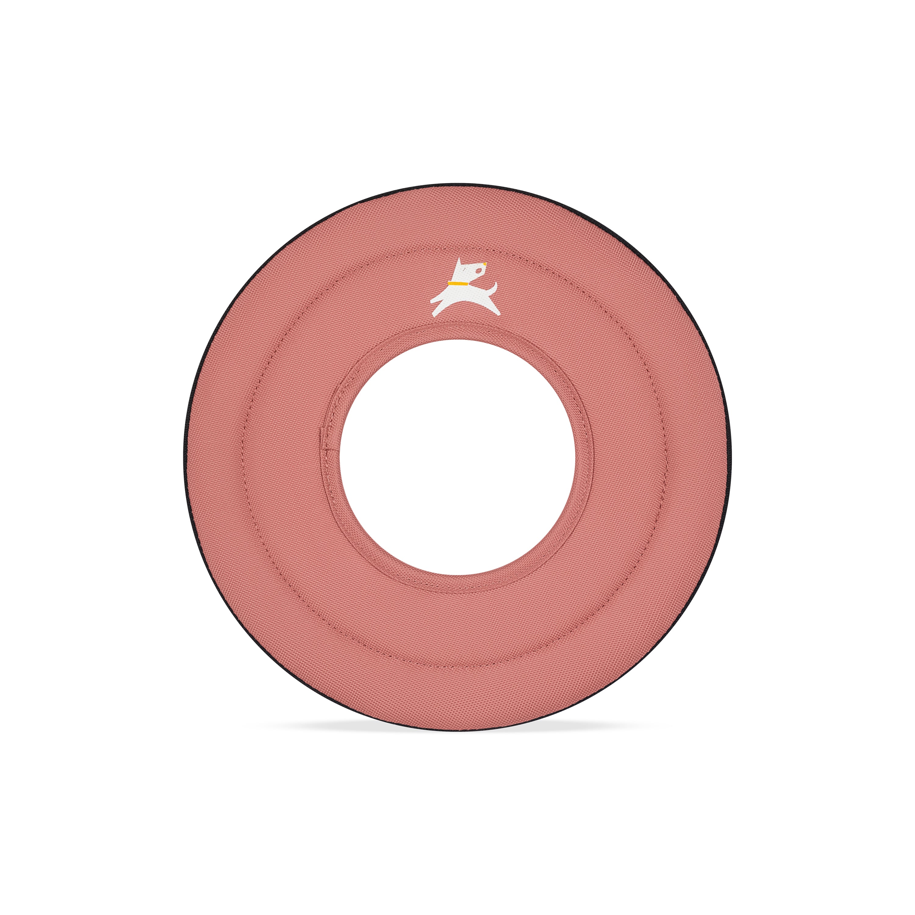 Front view of the OllyDog Super Flyer dog flying disc in desert color, showcasing the lightweight, water-compatible, and easy-to-grab recycled polyester design.#color_desert
