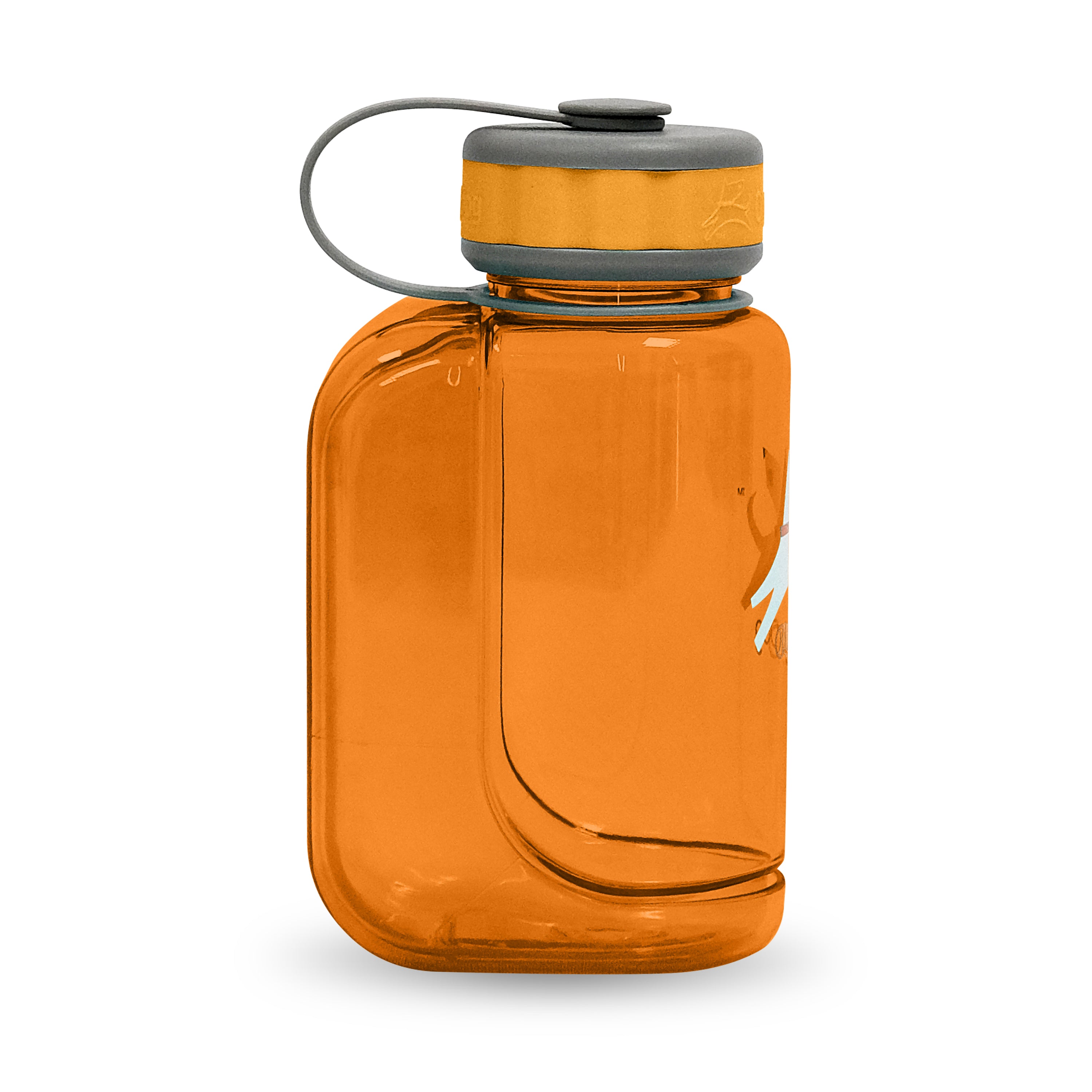 OllyBottle 600ml portable dog water dispenser in flame orange with a detachable bowl attachment for outdoor travel #size_flame - 600ml