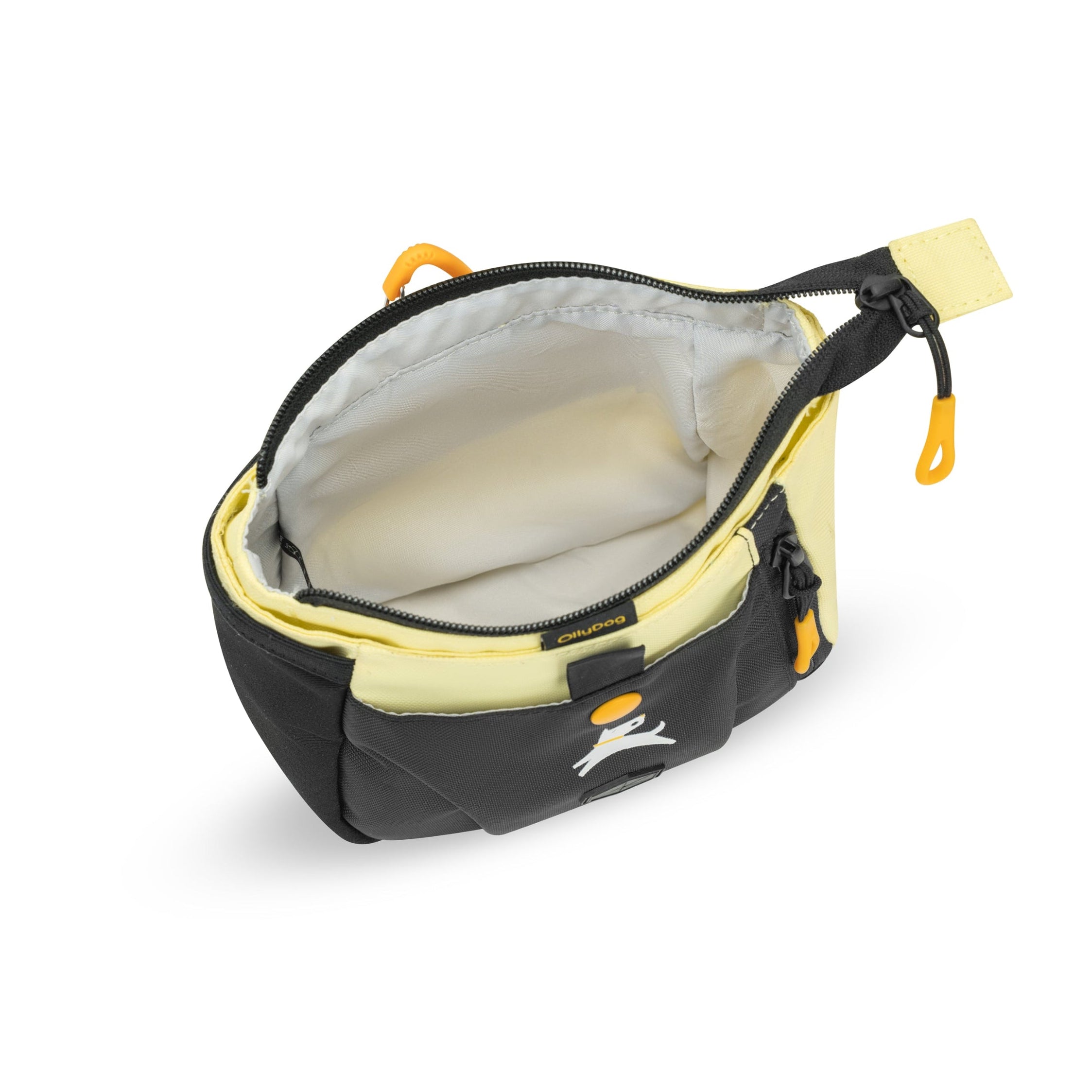 Top-down view of the OllyDog Backcountry Day Bag in sol yellow color showing the open, roomy interior compartment to store daily essentials. #color_sol