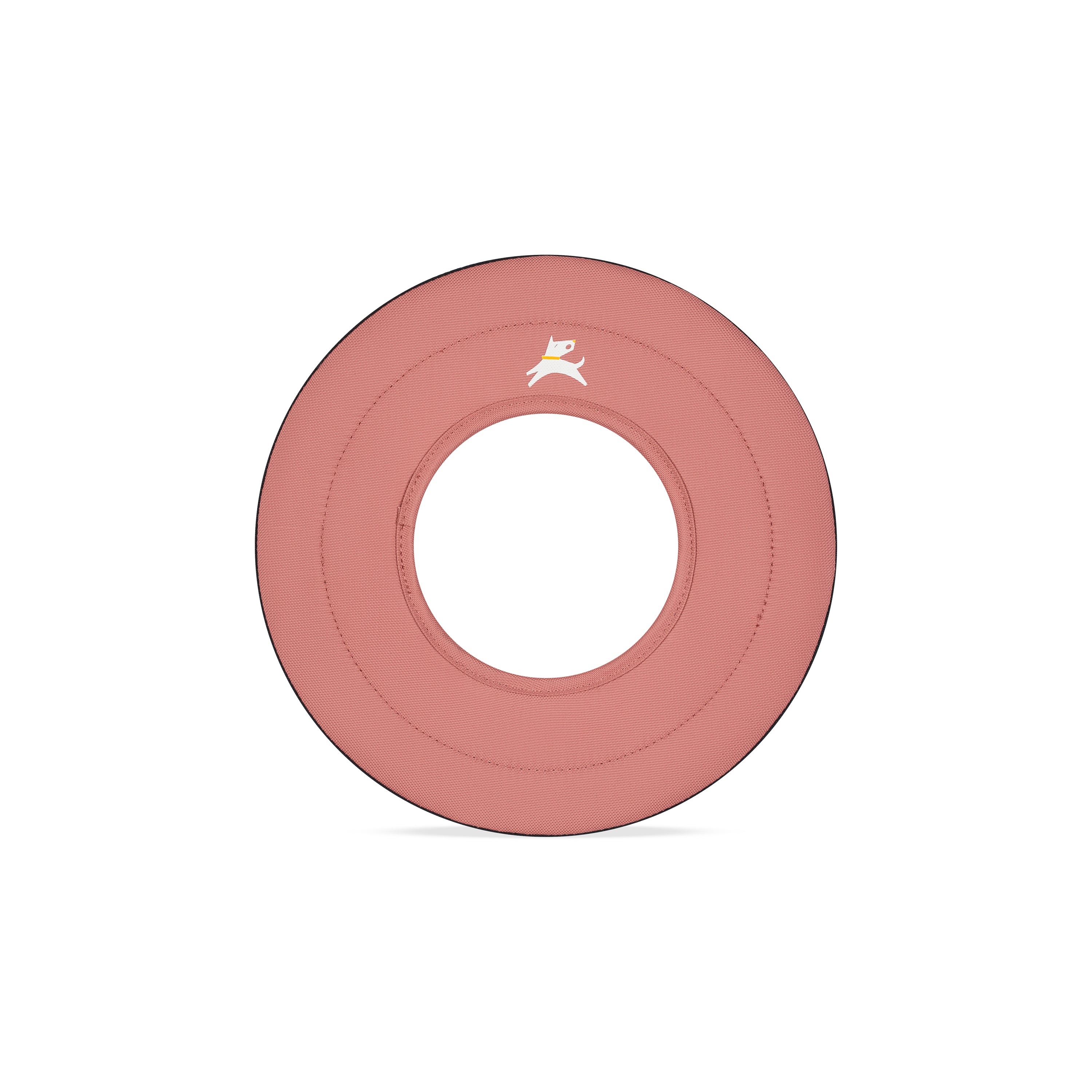 Front view of the OllyDog Mini Super Flyer dog flying disc in desert color, showcasing the lightweight, water-compatible, and easy-to-grab recycled polyester design. #color_desert