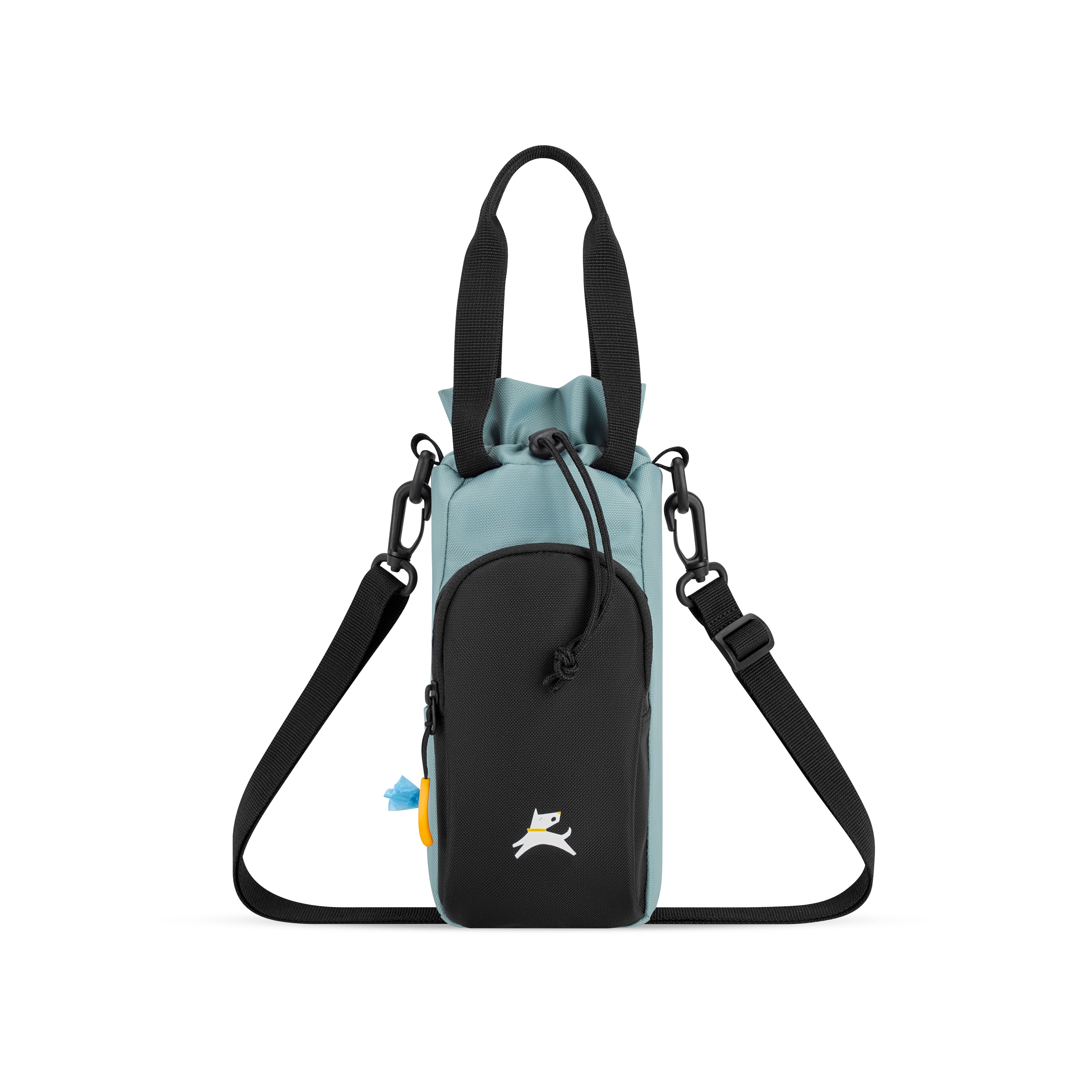 OllyDog OllyCaddy dog walking carryall in st.lucia, featuring a multifunctional water bottle holder, treat pouch, and adjustable crossbody strap for hands-free daily dog walks. #color_st.lucia